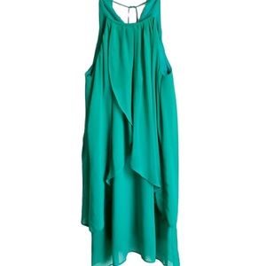 Green chiffon layered dress. S